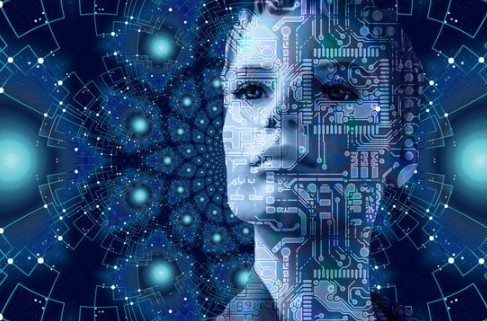 A person looking at a digital device.